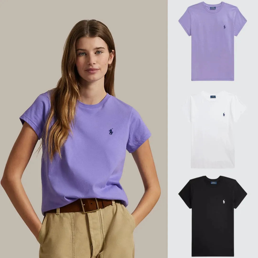 3 PACK - WOMEN'S SLIM FIT COTTON T-SHIRTS
