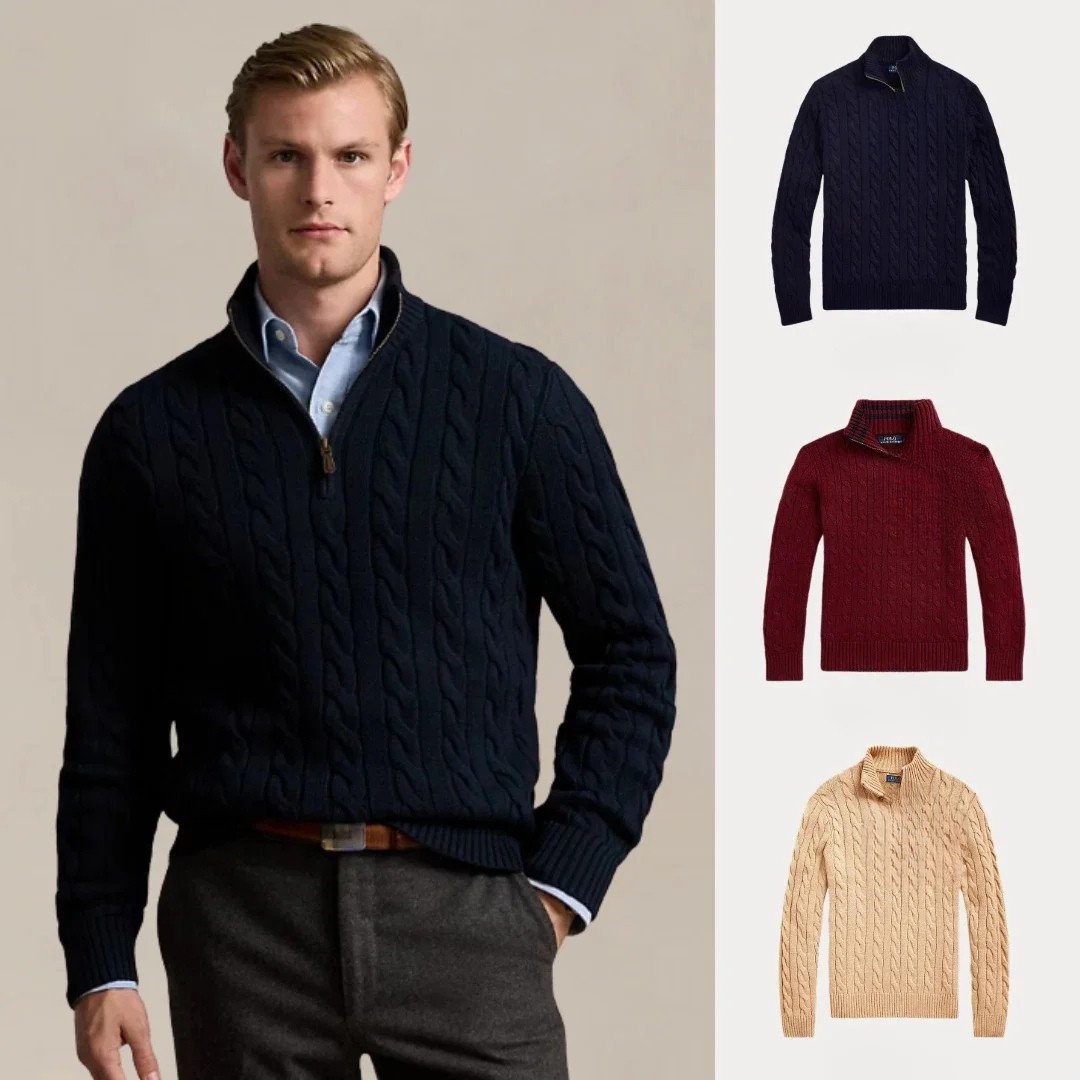BUY 1 GET 3 – CABLE KNIT COTTON ZIP WINTER SET