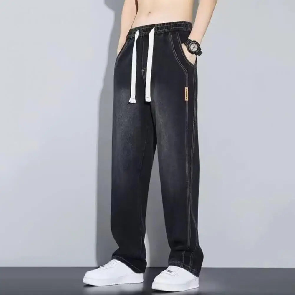 Men's Premium Cotton Straight Jeans