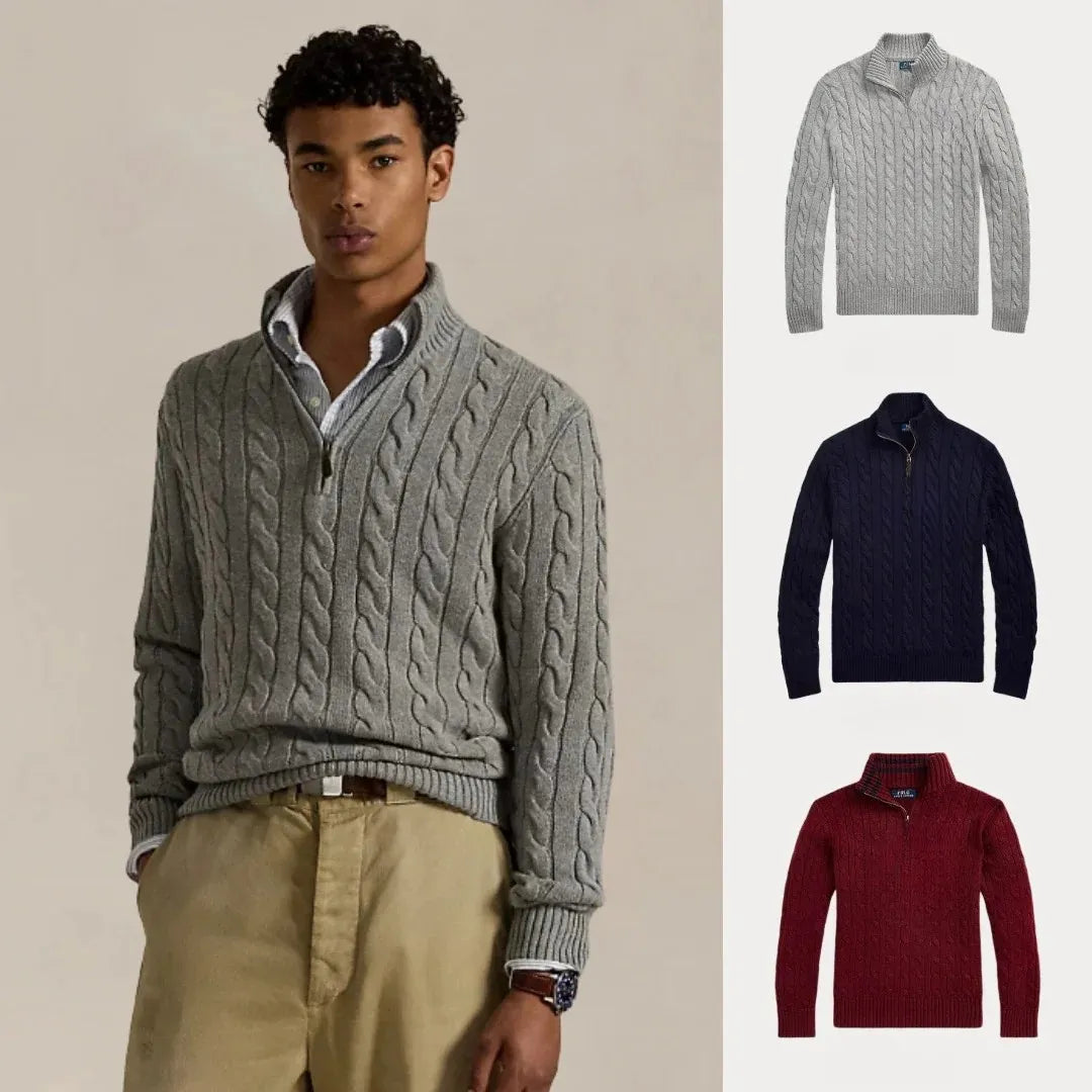 BUY 1 GET 3 – CABLE KNIT COTTON ZIP WINTER SET
