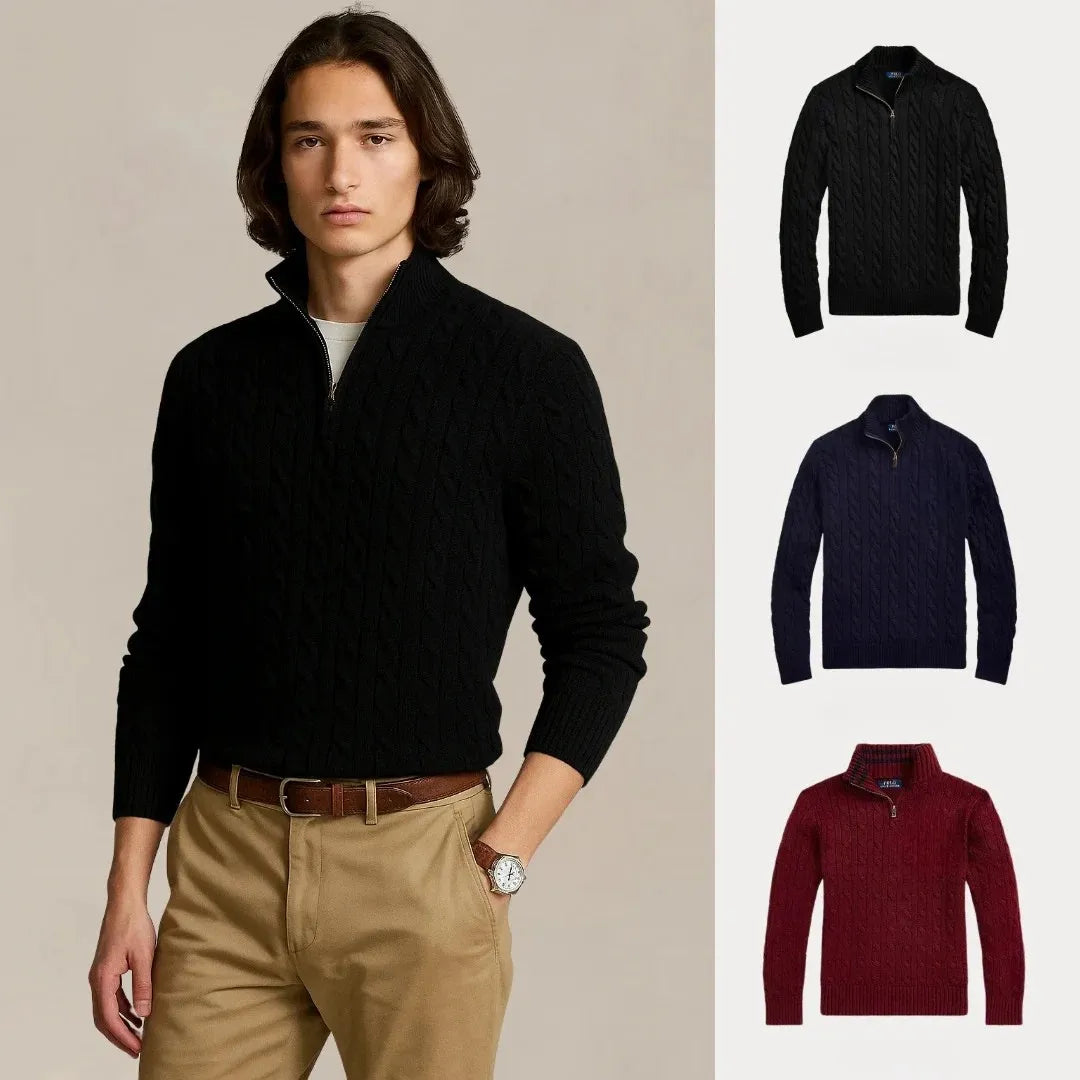 BUY 1 GET 3 – CABLE KNIT COTTON ZIP WINTER SET