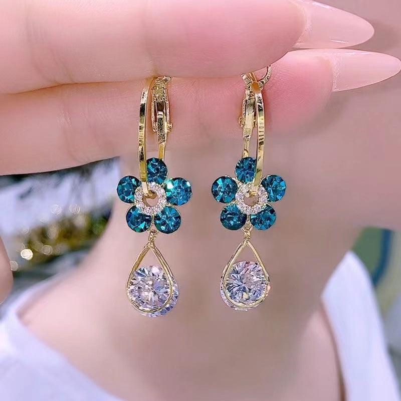Crystal Petals earrings adorned with crystals