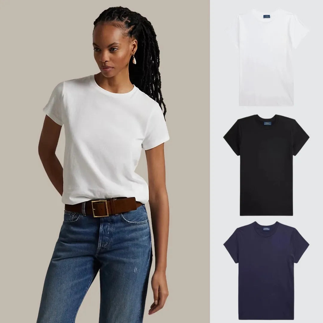 3 PACK - WOMEN'S SLIM FIT COTTON T-SHIRTS